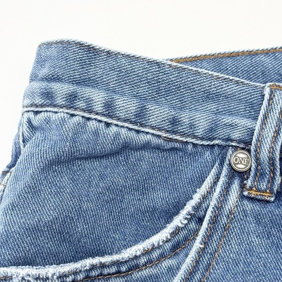 One Teaspoon Smiths Tailored Low Waist Denim Shorts Size 29 Festival Grunge - Picture 5 of 12